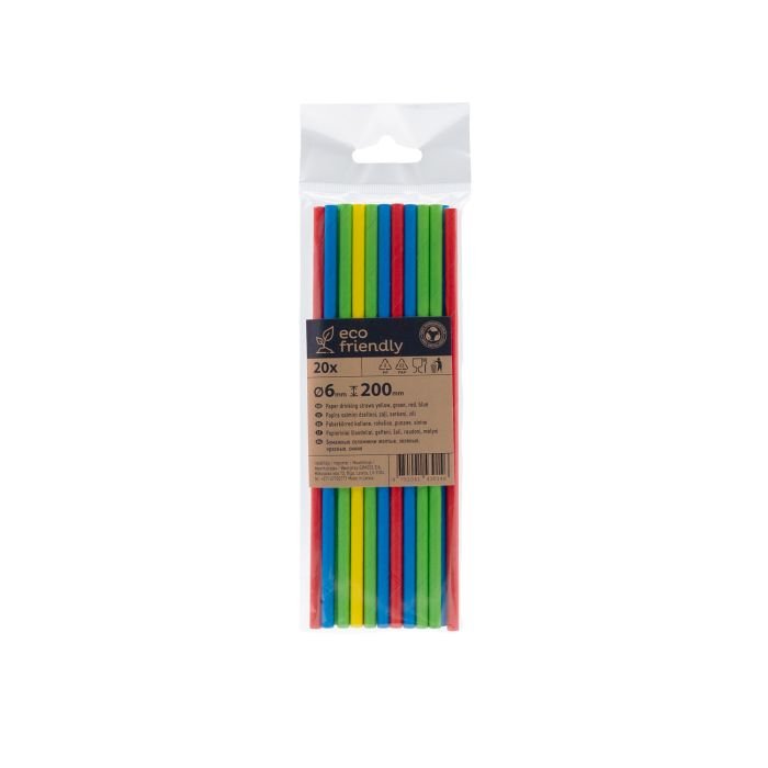Salmiņi papīra ø6mm h-20cm 20gb krāsaini MIX