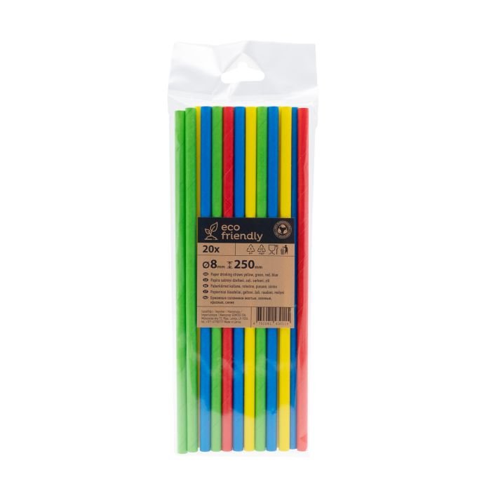 Salmiņi papīra ø8mm h-25cm 20gb krāsaini MIX