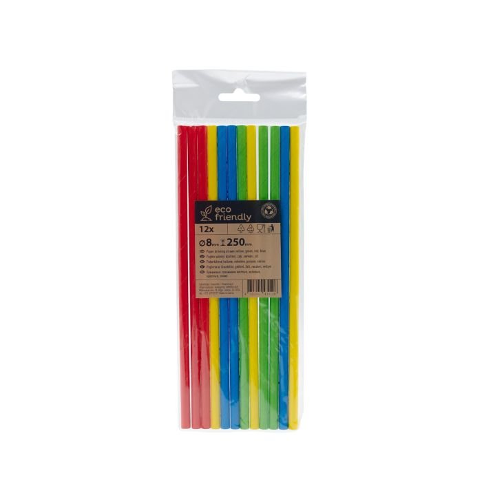 Salmiņi papīra ø8mm h-25cm 12gb krāsaini MIX