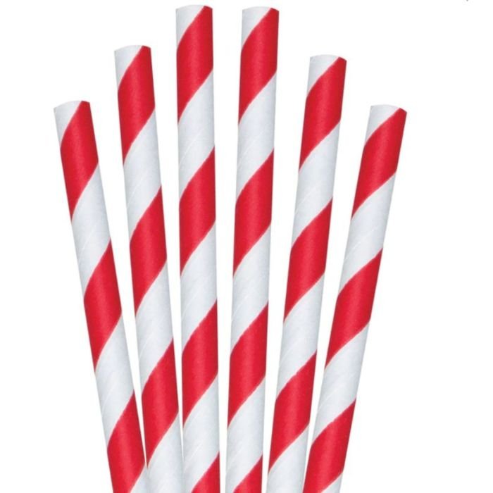 Salmiņi papīra ø8mm h-21cm 250gb sarkani/balti