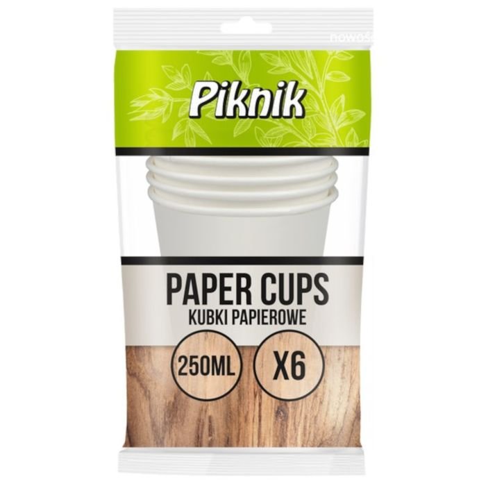 Glāzes v/l. papīra 250ml baltas 6gab