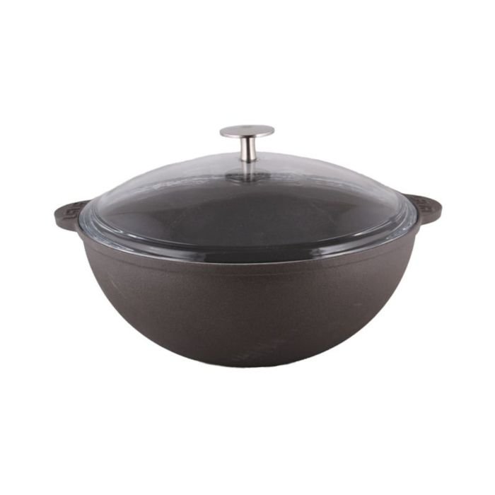 Katls čuguna LAVA DEEP ø30cm 6.20L melns matēts indukcijas ar stikla vāku VN