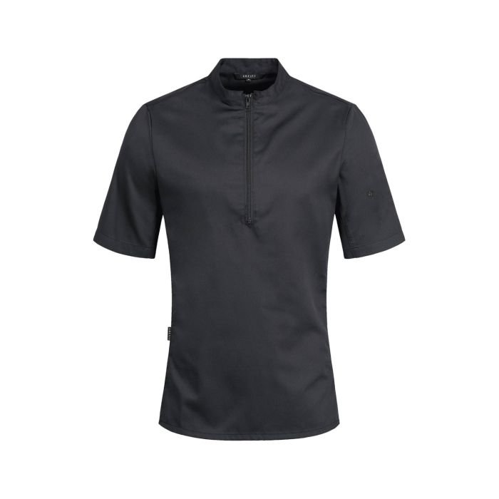 Mens chefs jacket black size XXL with zip and short sleeve