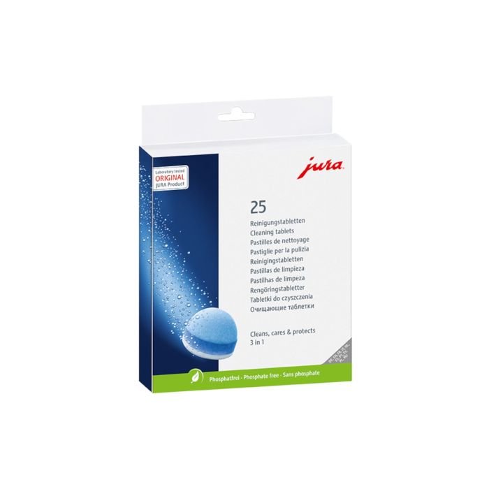 JURA 3-fāžu kafijas ceļu tīrīšanas tabletes 25gb.
