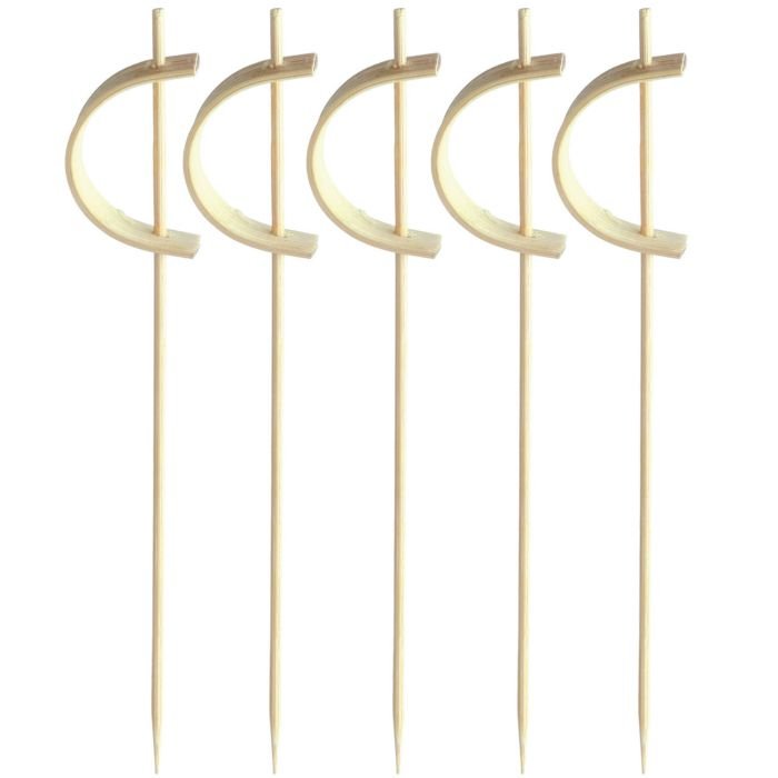 Decorative bamboo picks 12cm 40 pcs brown SWORD