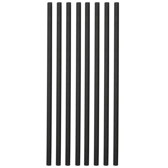 Paper straws ø7mm h-23cm 150 pcs black