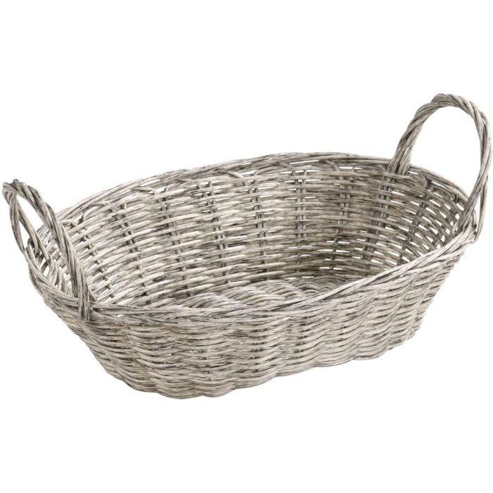 Groziņš plm. ovāls ar rokturiem 28x21x13cm pelēks