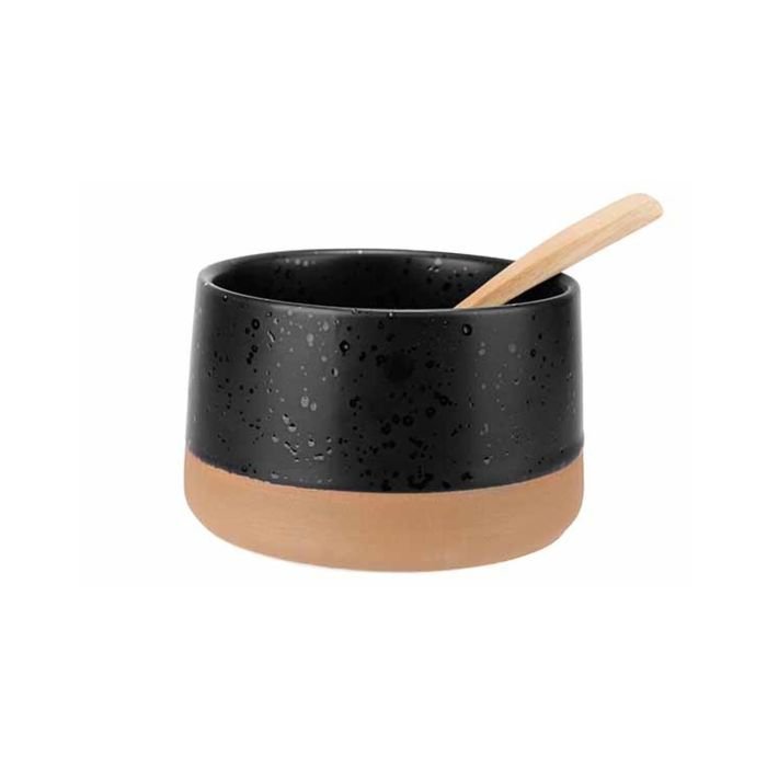 Bowl DELA with wooden spoon ø9.5cm h-5.5cm