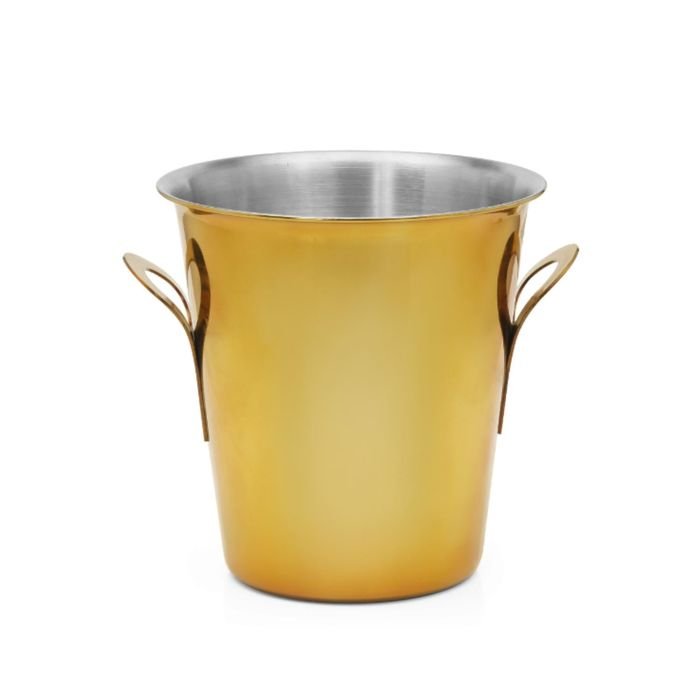 Vīna/šampanieša dzesējamais trauks ø21cm h-20cm, zelta, ar rokturiem