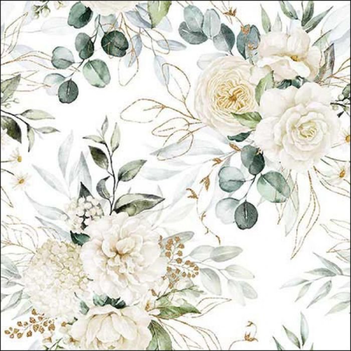 Salvetes 33cm 3-k. 20gb EUCALYPTUS AND ROSES