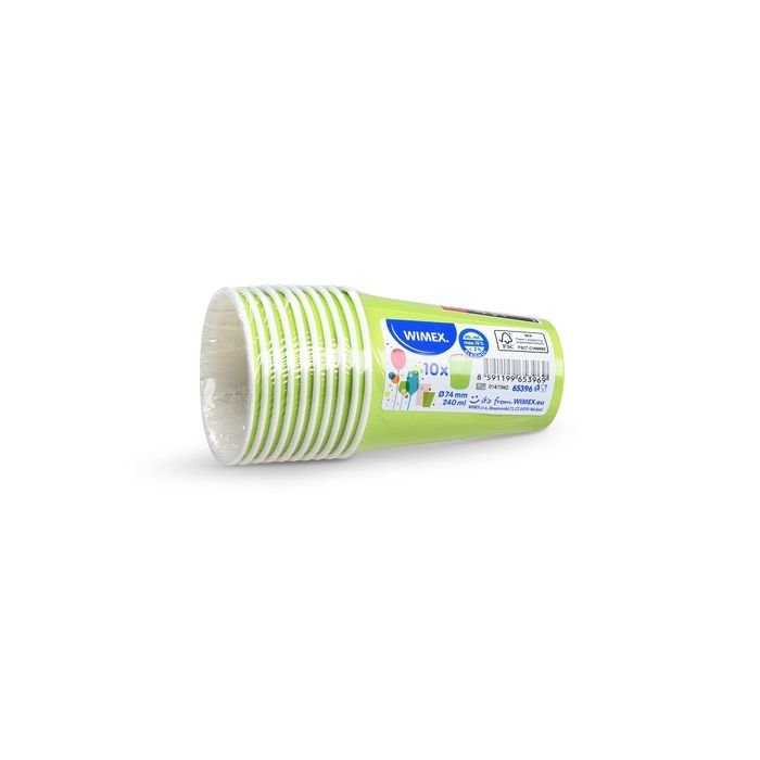Glāzes v/l.papīra 240ml 10gab zaļas