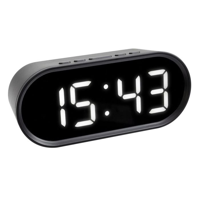 Digitālais modinātājs/termometrs ar LED cipariem 150x50x65mm