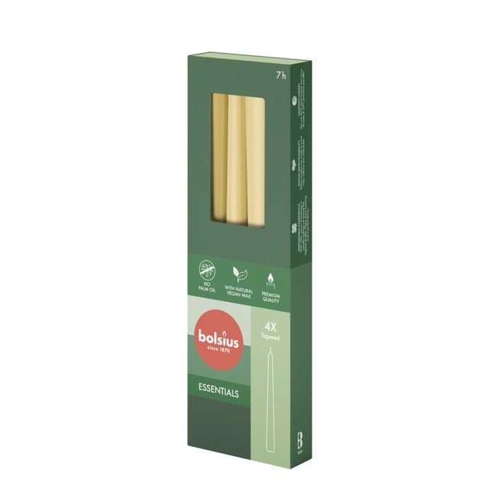 Sveces konusveida h-24.5cm ø2.4cm 4gab Oat Beige