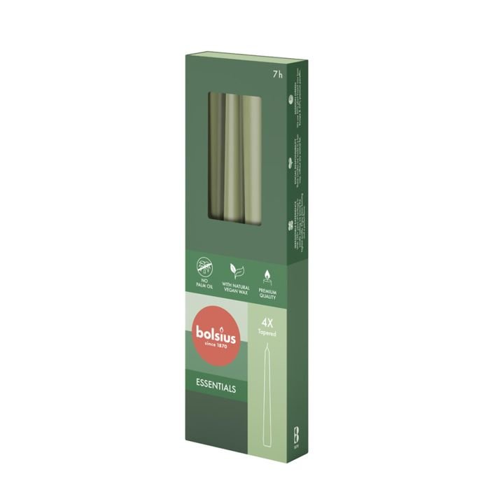 Sveces konusveida h-24.5cm ø2.4cm 4gab Fresh Olive