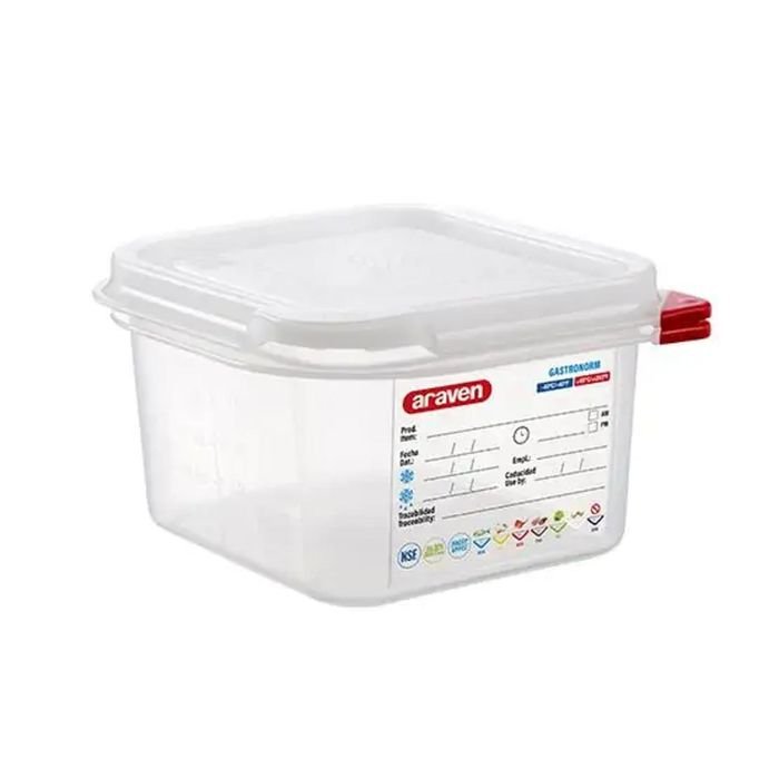 Trauks GN 1/6 h-100mm 17.6x16.2cm 1.7L PP ar vāku (-40°C...+95°C)