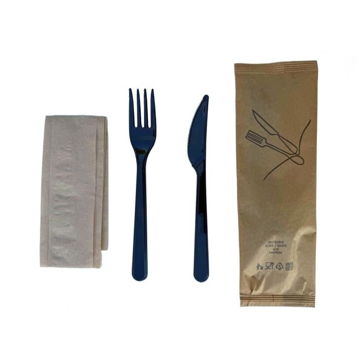 Galda pied. komplekts (dakša,nazis,salvete) PS melns 18cm 50gab GASTROFUL