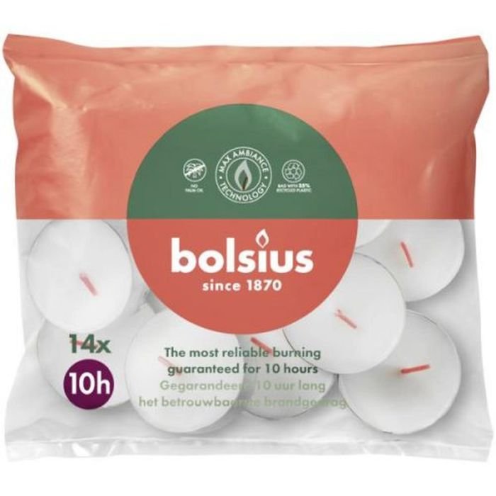 Tējas sveces 14gab 10h baltas Maxi Light