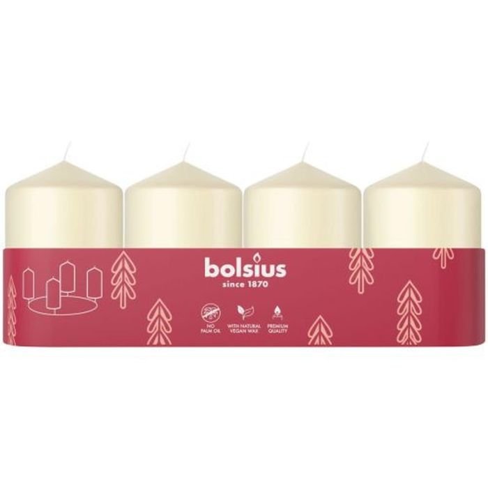 Svece cilindrs ø4cm h-6cm 4gb ziloņkaula krāsā