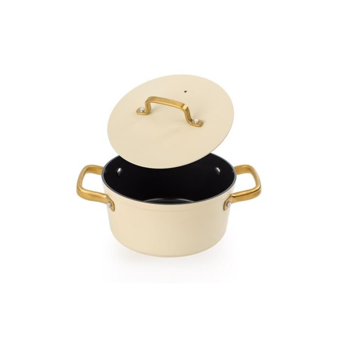 Katls ar vāku ø 20cm, 2.6L SAMOA ICONIC, bēšs, kaltā alumīnija, indukcijas