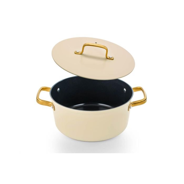 Katls ar vāku ø 24cm, 4.3L SAMOA ICONIC, bēšs, kaltā alumīnija, indukcijas