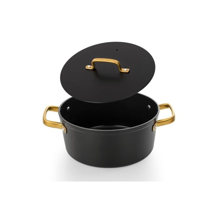 Katls ar vāku ø 24cm, 4.3L SAMOA ICONIC, melns, kaltā alumīnija, indukcijas