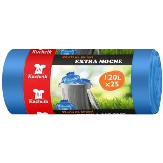 Atkritumu maisi 120L biezie zili 25gab (30 mic)