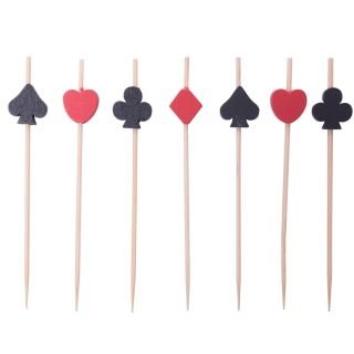 Decorative picks SKAT 9cm 100 pcs black/red