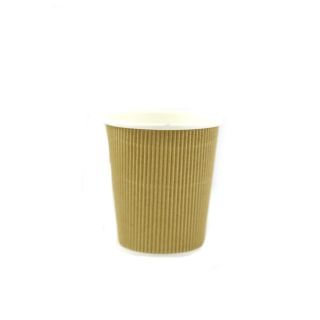 Glāzes v/l. papīra 200-250ml rievotas/brūnas (vāki 80mm) 25 gab.