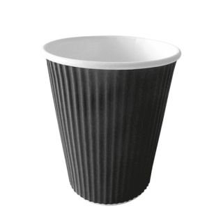 Glāzes v/l. papīra 350ml melnas 25gab