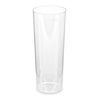 Glāzes v/l.plastmasas 300ml 10gab caurspīdīgas