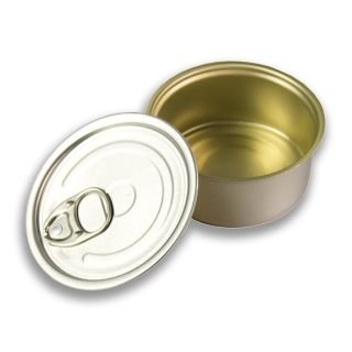 Konservu kārba apaļa ar vāku ,alumīnija, ø 8cm,h-3.5cm, 80ml