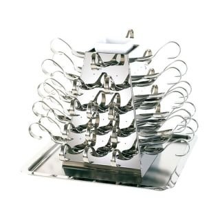 Statīvs-piramīda servēšanai MEDIUM 22×22cm h-33cm + 48 serv.karotes + 70 koka irbulīši