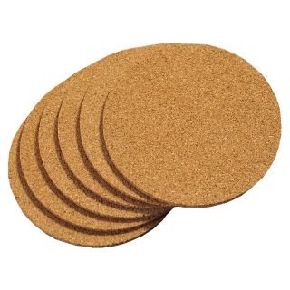 Paliktņi korķa ø 10cm h-0.3 mm 6gab brūns
