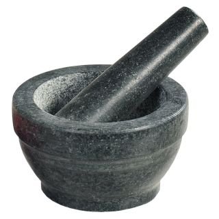 Piestiņa granīta ø 16cm h-8.5cm ar stampiņu tumši pelēka