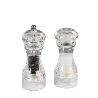 Piparu dzirnaviņas un sāls trauks ø 6cm h-14cm akrila caurspīdīgs