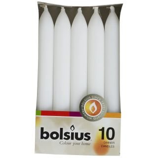 Sveces h-17cm ø2cm 10gab,baltas