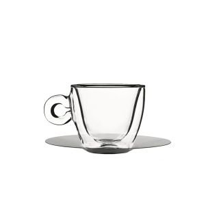 Krūzes 2gab, 300ml ar n/t apakšt. ø 15.5cm THERMIC GLASS