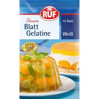 Sheet gelatine white 12 sheets