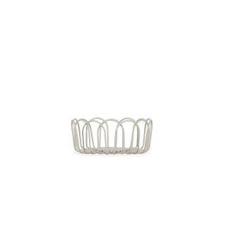 Wire basket 16xH7cm grey Flores