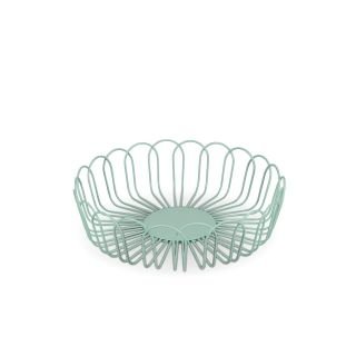 Wire basket 26,5xH7,5cm green Flores