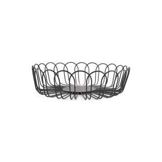 Wire basket 26,5xH7,5cm black Flores