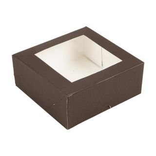 Kastīte ar logu 18x18 h-7,5cm brūna