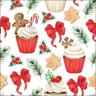 Salvetes 33cm 3-k. 20gab CHRISTMAS SWEETS RED