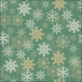 Salvetes 33cm 3-k. 20gab SNOWFLAKES ALL OVER GREEN