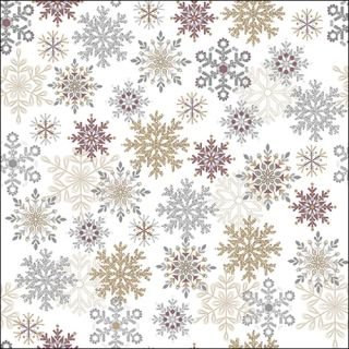 Salvetes 33cm 3-k. 20gab SNOWFLAKES ALL OVER WHITE