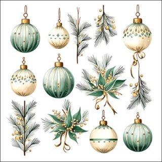Salvetes 33cm 3-k. 20gab HANGING DECORATIONS GREEN