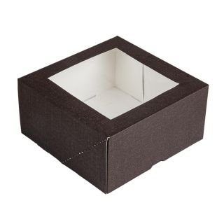 Kastīte ar logu 16x16 h-8cm brūna