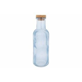 BOTTLE BLUE 1L WITH CORK D8.7X27.8CM