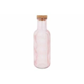 RAYA BOTTLE PINK 1L WITH CORK D8.7X27.8CM