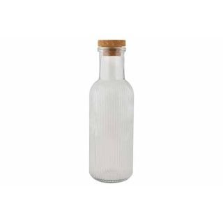 RAYA BOTTLE TRANSPARENT 1L WITH CORK D8.7X27.8CM